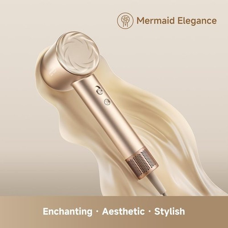 Dreame Glory Mix High-Speed Hair Dryer - Dual Voltage, 3 Nozzles, Perfume Infusion, Gold Finish