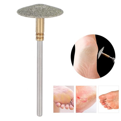 Pedicure Drill Bit, Umbrella Shape Stainless Steel Foot Calluses Polishing Grinding Head Dead Skin Remover for Electric Foot File Drilling Machine Accessory Tool (Medium)