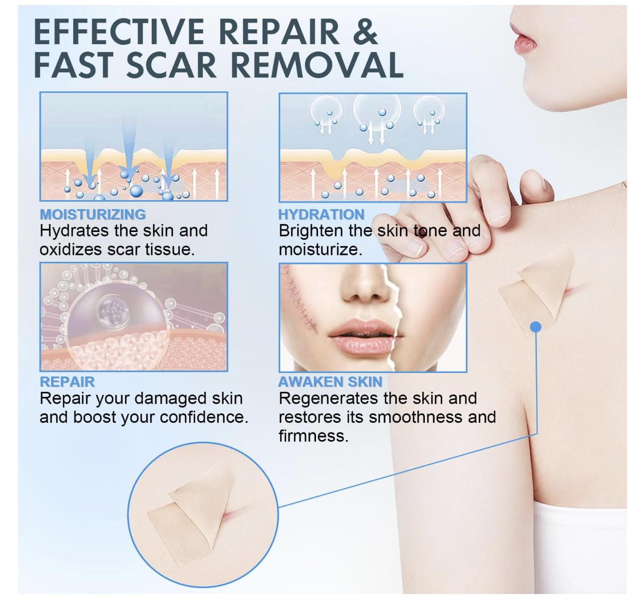 Silicone Scar Tape - Medical Grade Silicone Scar Sheets, 1.6" x 60" - 2 Pack - Professional Scar Removal Treatment for Keloid, C-Section, Surgery, Wrinkles - Reusable Scar Tape Strip