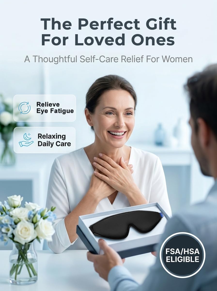 Cooling Gel Eye Mask for Puffy Eyes, Larger Full-Eye Cold Compress for Swelling, Ice-Cold Gel Therapy, Forehead & Upper Cheek Cooling Relief, Reusable Ice Pack for Eyes, FSA Eligible HSA, Black
