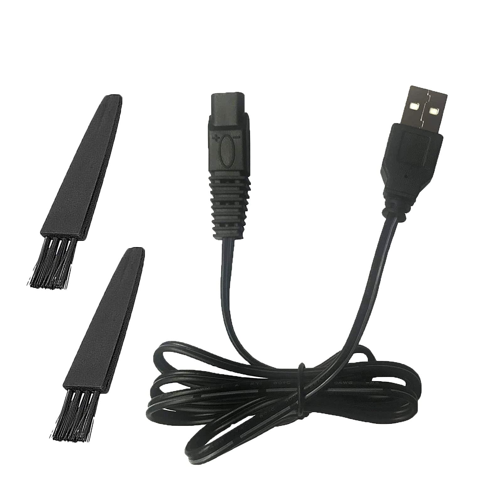 LinMei USB Shaver Charger for Microtouches Solo Electric Shaver Trimmer Original Replacement USB Charging Cable 31.5 in with 2 Cleaning Brush