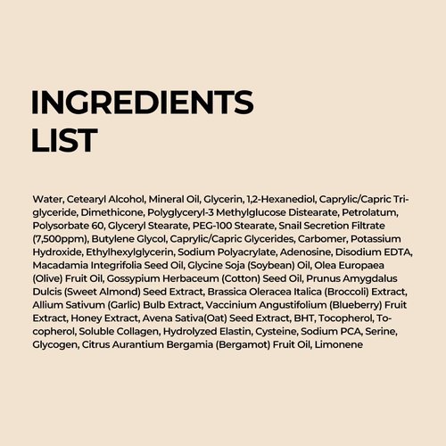 Jaminkyung Intensive Snail Cream with Collagen for Dry, Sensitive Skin, Hydrating & Firming Moisturizer, Barrier Support Cream, Korean Skincare 2.02 fl oz