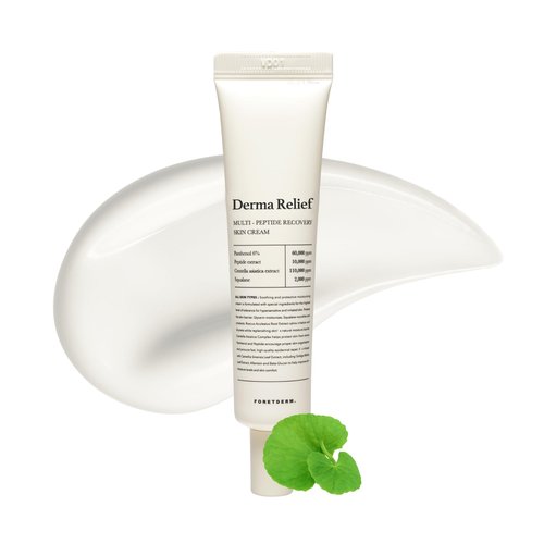 FORETDERM Peptide Derma Relief Cream – EGF, CICA & Panthenol Barrier Repair Face Moisturizer, Korean Skincare for Sensitive Skin, Soothing & Calming Redness, Hydrating Face Cream, Unscented,1.35 Fl Oz