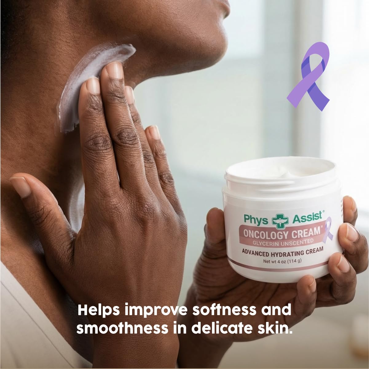 PhysAssist Oncology Cream Glycerin Unscented Moisturizer for Face & Body – Deep Hydration Cream for Dry, Sensitive & Stressed Skin – Fragrance-Free with Jojoba Oil & Vitamin E – 4 oz Jar