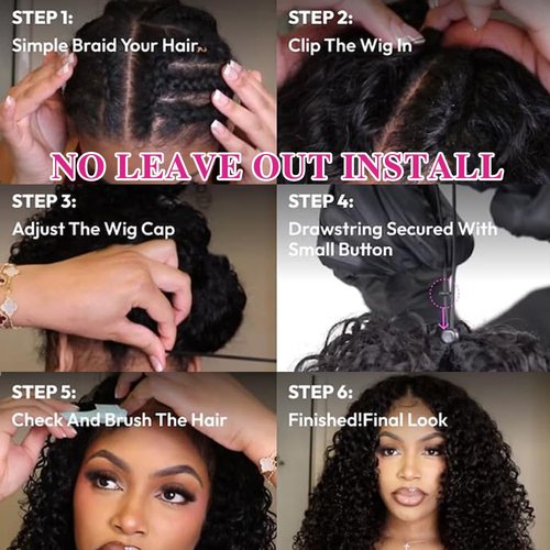 Legendhair Glueless V Part Wig Human Hair Afro Kinky Curly Upgrade U Part Full Head Clip In Bob Pixie Cut Wig No Leave Out 200% Density 8 Inch for Black Women