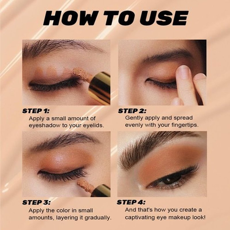 FeiCuiYun Liquid Metallic Eyeshadow - Longwear Matte Eye Shadow Cream for Older Women | Vegan & Cruelty-Free, Light Brown