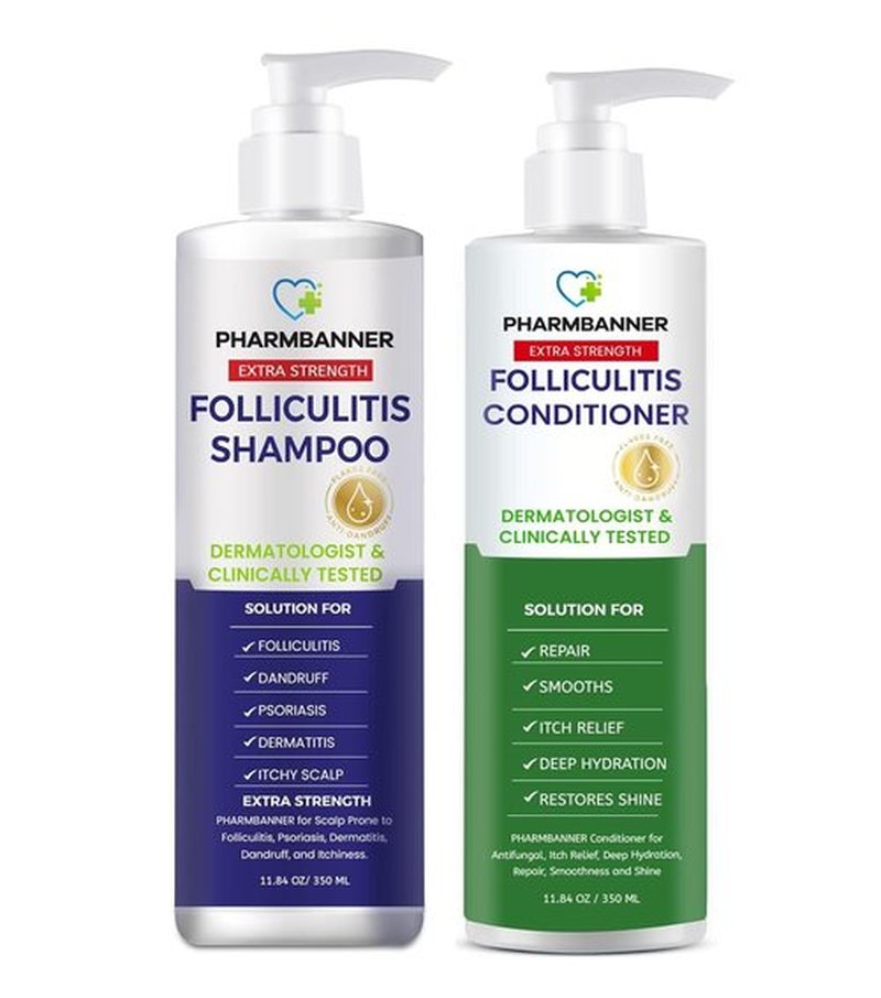 PHARMBANNER Anti-Fungal Shampoo & Conditioner Set - Tea Tree & Argan Oil for Scalp Relief | Sulfate-Free, Paraben-Free