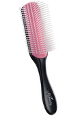 KTKUDY 9 Row Defining Brush - Detangling Blow-Drying Tool for Thick, Wavy & Coily Hair | Black & Pink