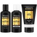 TRESemmé Travel Shampoo, Conditioner & Hair Gel – Rich Moisture Hair Products + Alcohol-Free Styling Gel, 24H Frizz Control (3 Piece Set)