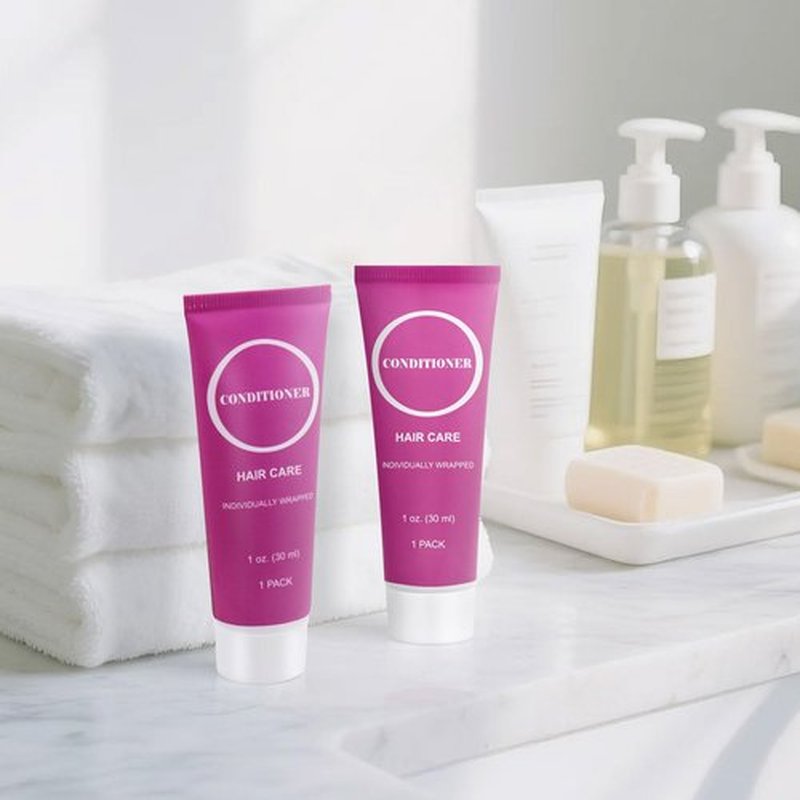 Travel Size Conditioner in Bulk, Individually Wrapped Mini Hair Sample Trial Small Conditioner for Men Women Essential Toiletries Amenities for Hotel Guests Shelter/Homeless/Charity 1 oz (30 Pack)