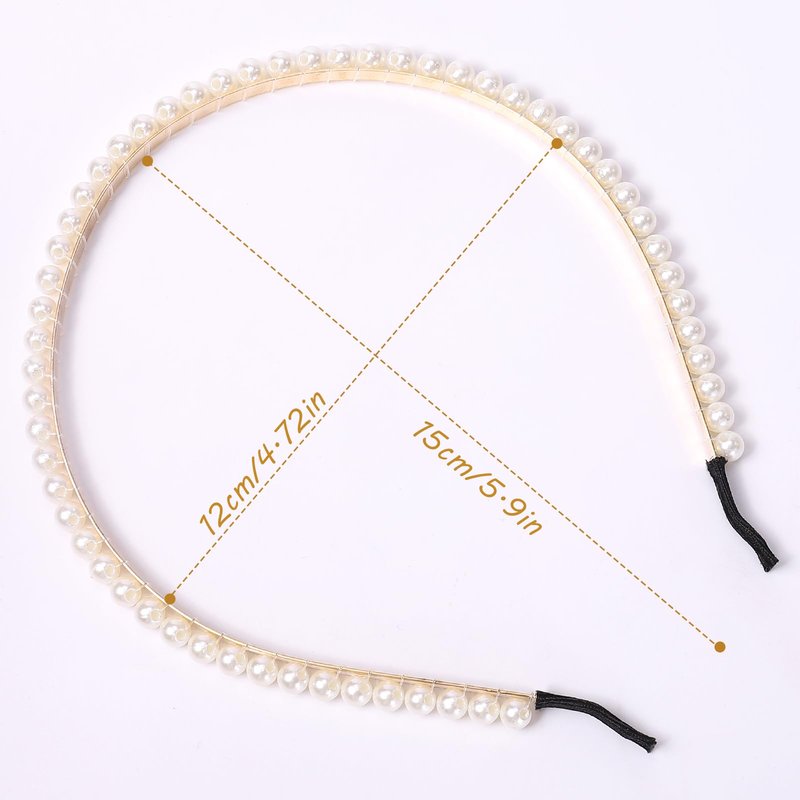 Zifengcer Pearl and Metal Headbands - Beaded No Slip Hair Accessories for Women and Girls, 10 Pack