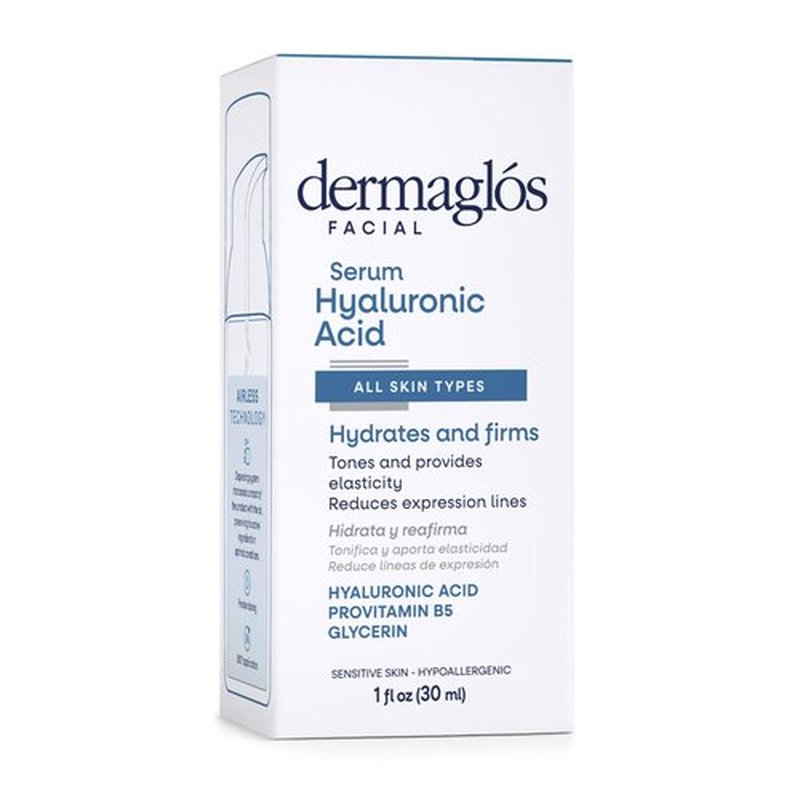 Dermaglos Hyaluronic Acid Serum For Face with Pro Vitamin B5 and Glycerin, Hydrates, Firms, Tones, and Reduces Expression Lines, Suitable for Sensitive Skin, 1 Fl Oz