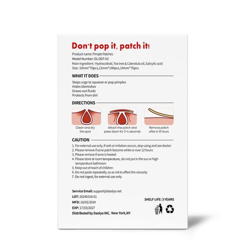 Daolyo Pimple Patches for Face, 3 Size 280 Counts Hydrocolloid Acne Patches, Cute Star Pimple Stickers with Salicylic Acid, Tea Tree Oil & Calendula Oil, for Covering Zits and Blemishes