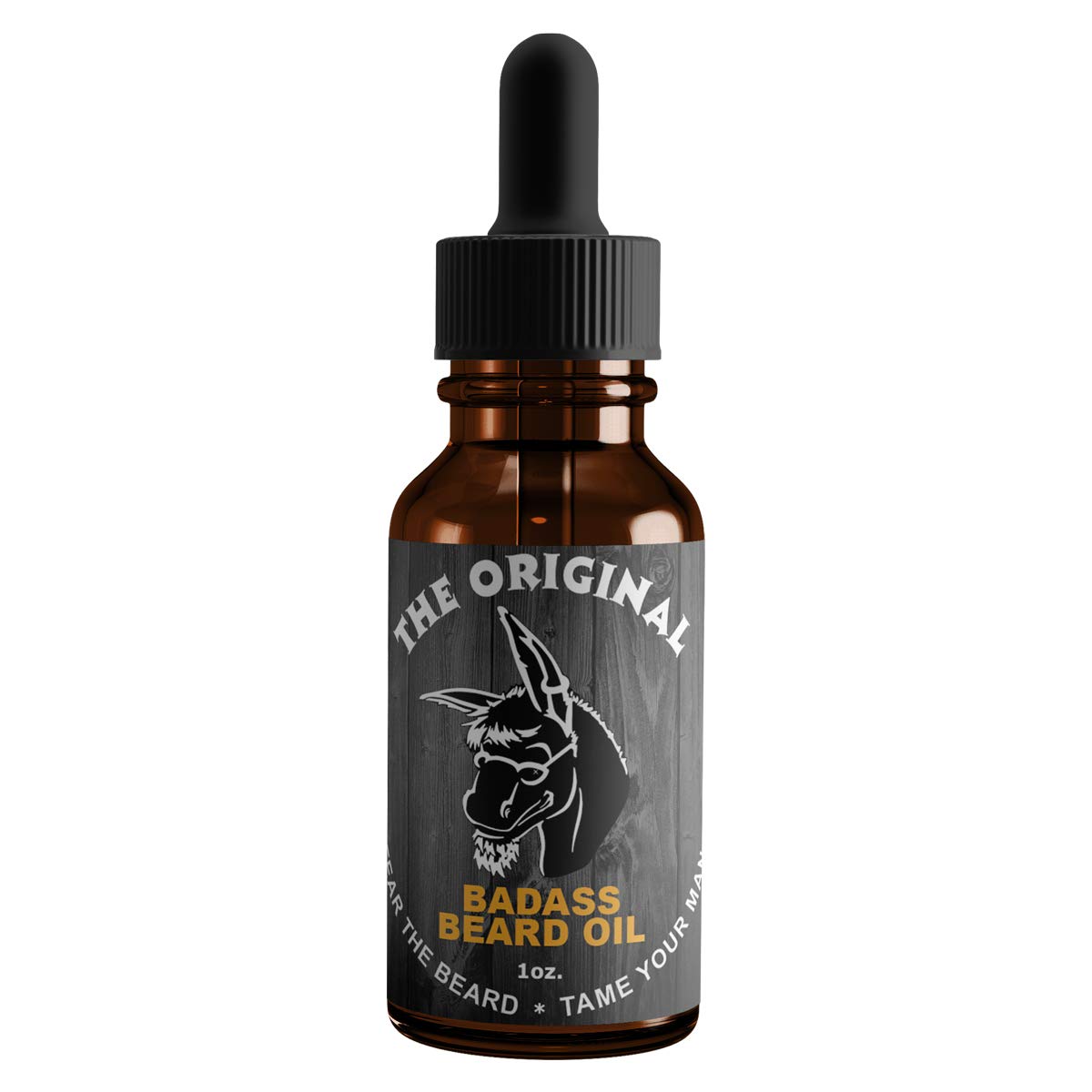 Badass Beard Care Oil for Men: The Original Scent 1 oz - Argan Jojoba Vitamin E - Sandalwood Bourbon Vanilla - Softens Beard, Stops Itch, Promotes Growth