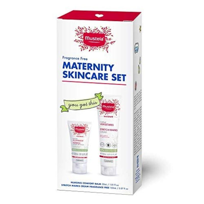 Mustela Maternity Skincare Set | Nursing Comfort Balm & Stretch Marks Cream - Natural & Fragrance-Free