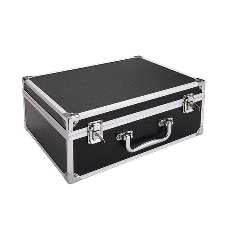 Tattoo Kit Box Case,Tattoo Case Organizer 12.6" x 9.5" x 5.1" W/Lock Machine Carrying Box,Aluminum Alloy with Sponge for Machine