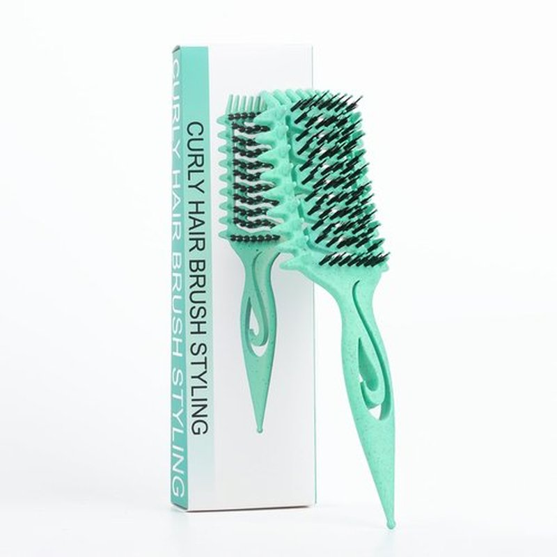 Skiennix Curl Defining Brush - Vented Curly Hair Brush for Detangling & Styling | Reduces Frizz (Green)