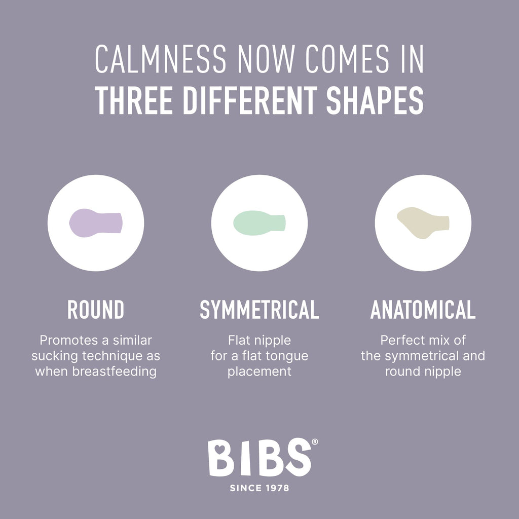 BIBS Try-It Collection | 4-Pack Soothers | BPA-Free Round, Anatomical & Symmetrical Nipple | Natural Rubber Latex/Silicone | Made in Denmark | 0-6 Months | Ivory