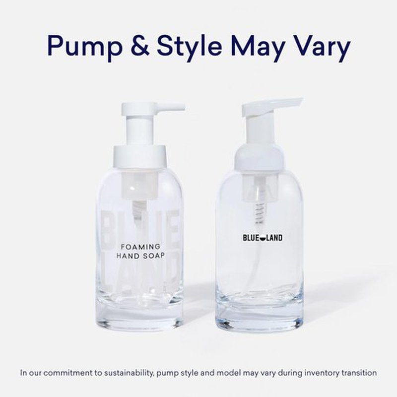 BLUELAND Hand Soap Duo - 2 Refillable Glass Dispensers with 8 Scented Refill Tablets | 8 x 9 Fl Oz