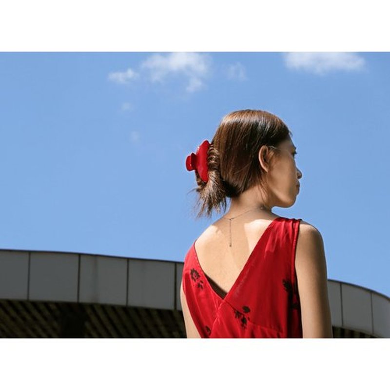 4-Inch Cherry Red Claw Clip for Women Girls, Medium Cute Acetate Hair Claw Clips for Thin Medium Thick Hair, Classic Durable French Banana Clip, Smooth Vibrant & Timeless Accessories, Gift Box Ready