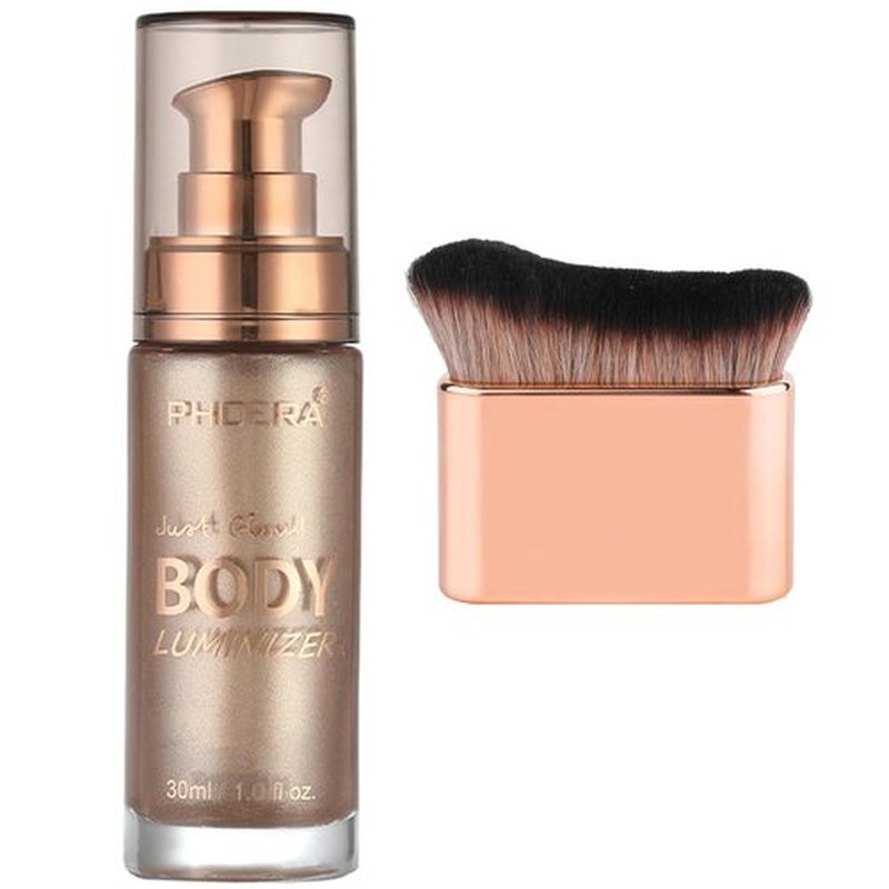 PHOERA Body Shimmer Oil - Bronzer Highlighter for Luminous Glow | 1oz Jar in Rose Gold