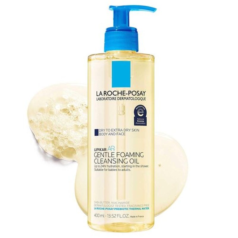 La Roche-Posay Lipikar AP+ Gentle Foaming Cleansing Oil - Hydrating Oil Cleanser for Face & Body, 24-Hour Moisture, Fragrance-Free