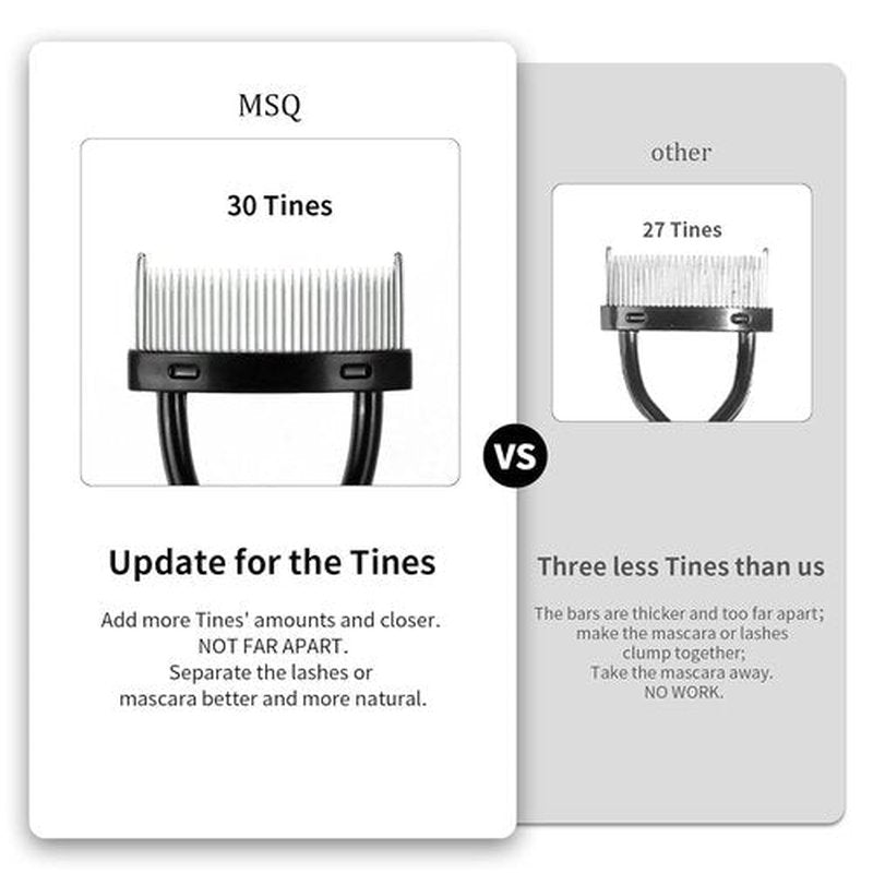 MSQ Eyelash Comb - Precision Eyelash Separator & Definer Tool with Cover | Black (1 PCS)