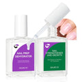 Gelike EC Nail Strengthener and Dehydrator Set: 15ml Natural Nail Hardener Extra Strong and Growth - Acid-Free Fast-Drying Formula - Professional Prep for Gel Polish Acrylic Nails