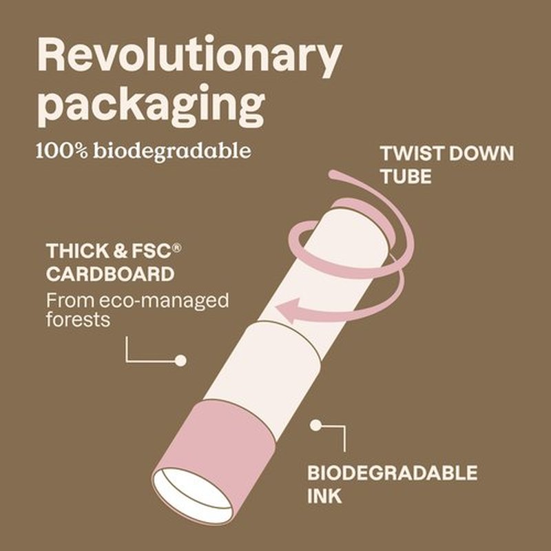 ATTITUDE Oceanly Sheer Lip Gloss Stick, EWG Verified, Titanium Dioxide-Free, Vegan Makeup & Beauty, Cruelty-Free, Plastic-Free, Happy Berry, 0.12 Ounces