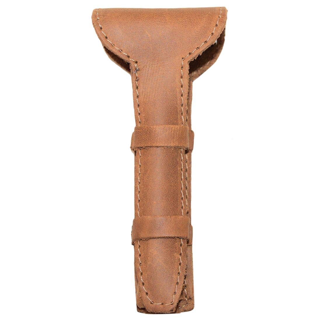 Hide & Drink, Leather Double Edge Safety Razor Protective Case, Shaving Travel Pouch, Handmade (Single Malt Mahogany)