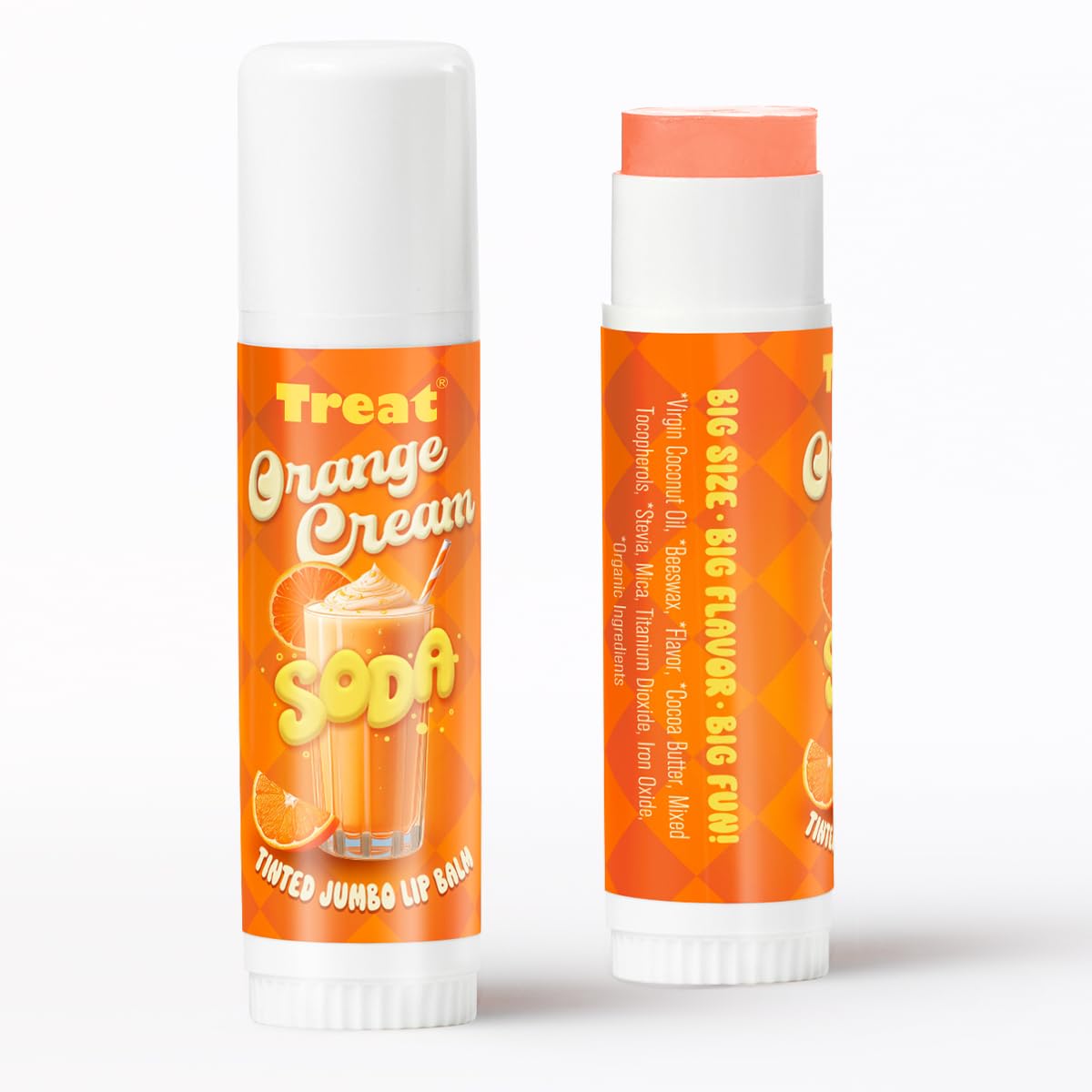 TREAT© JUMBO TINTED LIP BALM (SHIMMERING CREAM SODA WITH AN ORANGE TWIST)