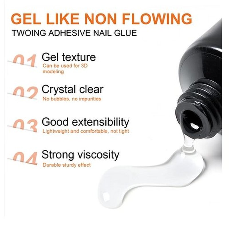 15ML Poly Gel Clear Builder Gel Nail Glue Gel for Acrylic Nails Bonding Gel Glue for False Nail Solid Gel Polish Nail Art Manicure Glue Gel, 1 Clear