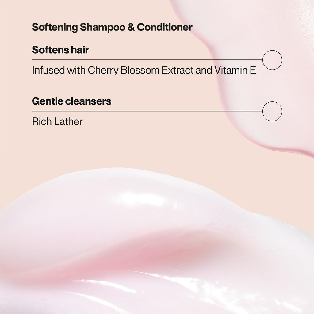 Suave Body Wash 2-Pack + Nourishing Shampoo & Conditioner, Wild Cherry Blossom – Gentle Body Care & Hair Care Set with Vitamin E, Cruelty Free (4 Piece Set)