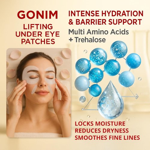 GONIM Under Eye Patches with Salmon DNA, Collagen Peptide, Caffeine & Retinol, Eye Patches for Puffy Eyes and Dark Circles with PDRN, Eye Masks for Dark Circles and Puffiness, Gifts for Women, 4pairs