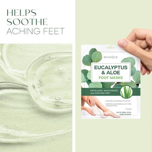Skin 2.0 Exfoliating Foot Mask Variety Pack – Dermatologist Tested, Korean Skin Care – Hydrates Dry Feet, Softens Rough Areas & Refreshes Tired Steps – Vegan, Cruelty Free, Clean Beauty – 12 Pairs