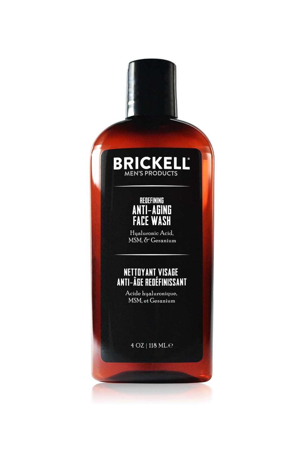 Brickell Men's Redefining Anti-Aging Face Wash For Men, Foaming Gel Face Wash Firms & Plumps Skin to Reduce Signs of Aging, With Hyaluronic Acid, Vitamin E, and Vitamin C, 4oz, Scented