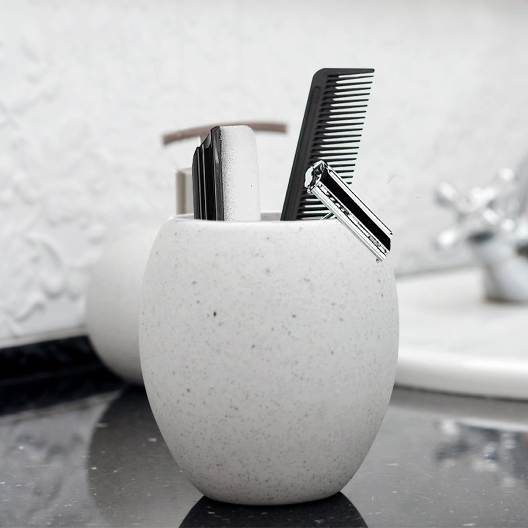 Beard Cleaner Brush: Clean Up Beard Trimmings from Sinks and Countertops After Shaving - Best Gifts For Men Beard Brush Clean Up Sink (Brush)
