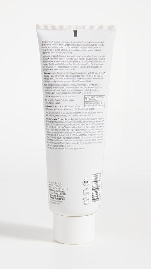 Briogeo Scalp Revival Charcoal & Tea Tree Scalp Mask - Cooling Hydration Treatment for Healthy Hair