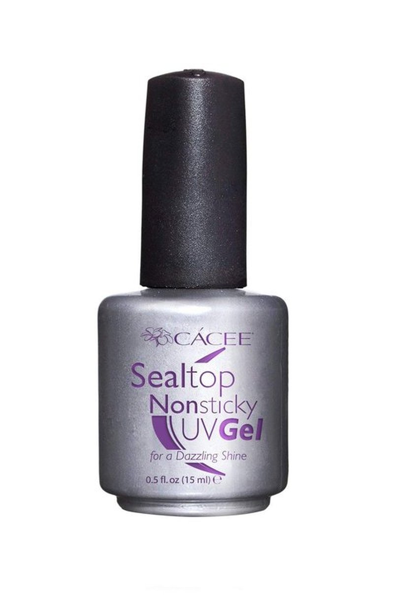 Cacee Gel Topcoat - Non-sticky Sealer for Acrylic, Builder Gel, Silk Wrap & Fiberglass Nails, Glass-like Shine, UV + LED (0.5 oz)