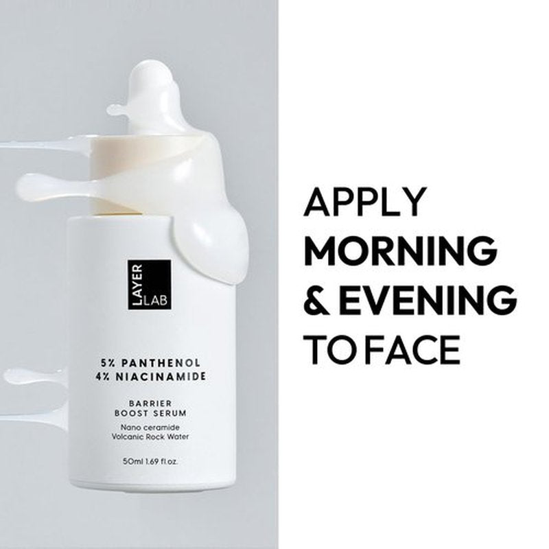 LAYERLAB Barrier Boost Serum with 5% Panthenol 4% Niacinamide, Soothing Korean Skincare for Sensitive Skin, Niosome Panthenol Serum, 30ml, 1.01 fl.oz.