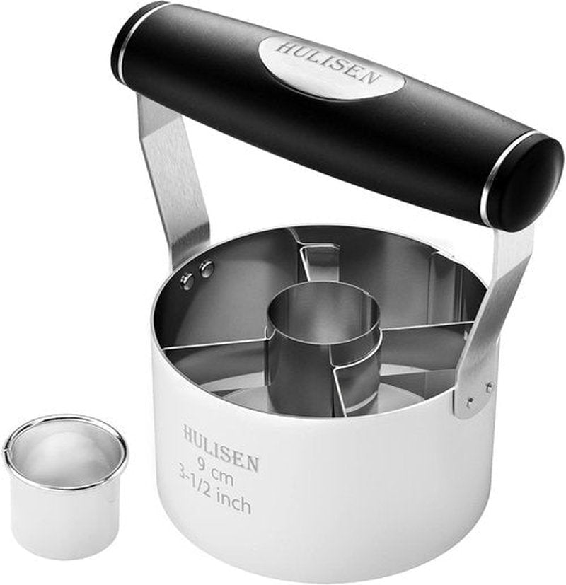 HULISEN Donut Cutter - 3.5 Inch Stainless Steel Doughnut & Biscuit Cutter with Soft Grip Handle
