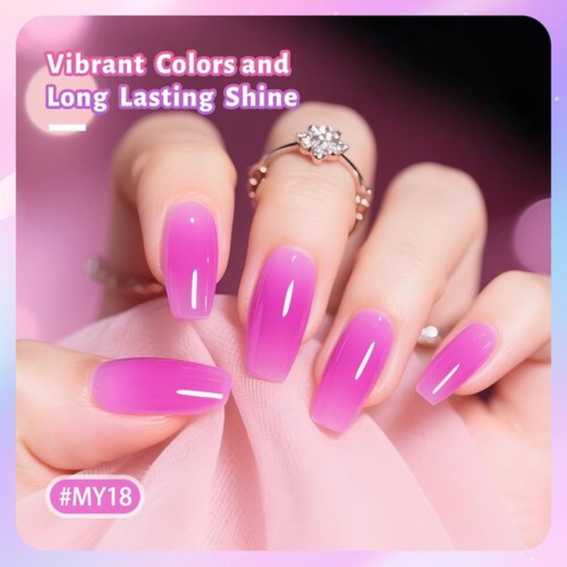 OpenLive Jelly Nail Polish Set, 10 Color With Base and Top Coat Nail Polish