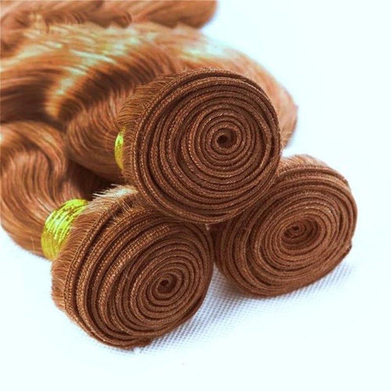 Color 30 Human Hair Bundles Light Brown Body Wave Bundles 14 16 18 Inch 10A Grade Unprocessed Brazilian Virgin Light Brown Bundle Human Hair Weave for Women