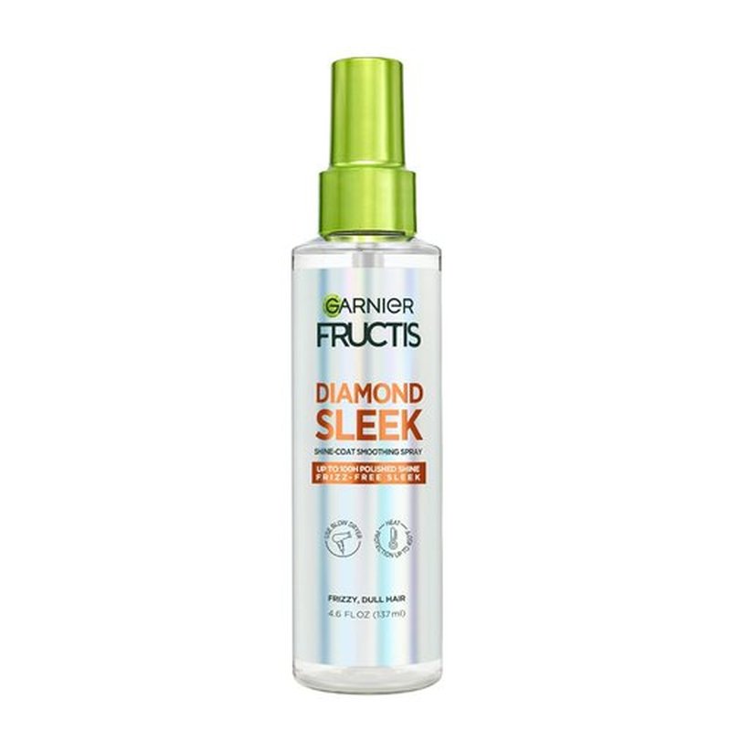 Garnier Fructis Diamond Sleek Hair Shine Spray - Frizz Control & Heat Protectant, 4.6 Fl Oz