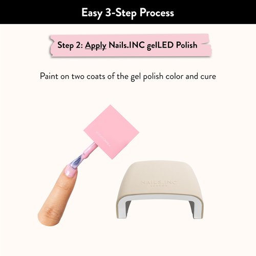 Nails Inc GelLED Portable LED Lamp, Cures in 30 Seconds, Nail Dryer for DIY Gel Nails, Easy Flash Cure Lamp, Automatic Sensor, Plug in USB Nail Light for Beginners, 5W, 1 Count