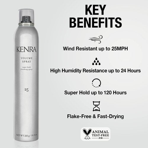 Kenra Volume Spray 25 - Super Hold Finishing Hairspray | Flake-Free & Fast-Drying | Humidity Resistant for All Hair Types