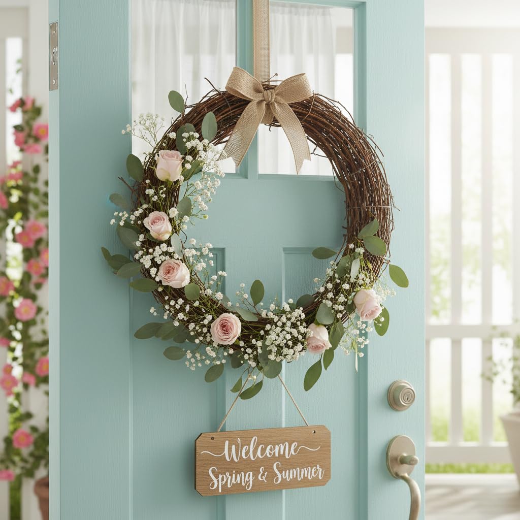 Twig Garland: 15.7ft Natural Grapevine Spring Wreaths for Front Door, Backdrop Hanging Vine for DIY Crafts Christmas Easter Valentines Day Wedding Party Home Decor