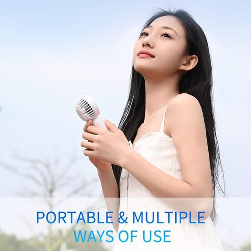 Skiennix Mini Portable Fan - Lightweight Handheld Design with 3 Speeds | USB Rechargeable, 2-Pack