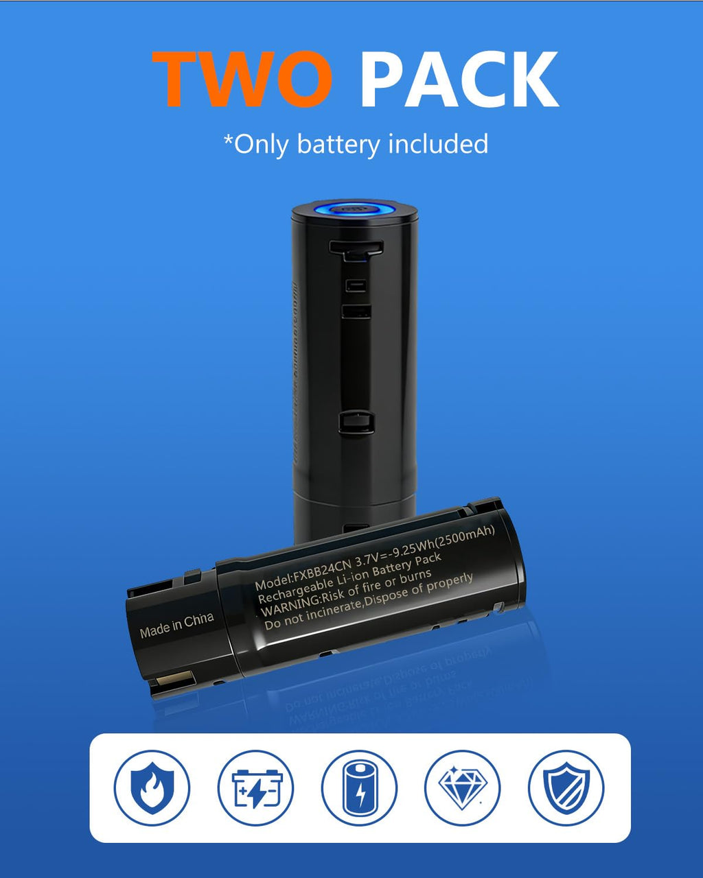 Loarysk Upgraded Replacement Battery for FXBB24, 2500mAh, 2 Packs