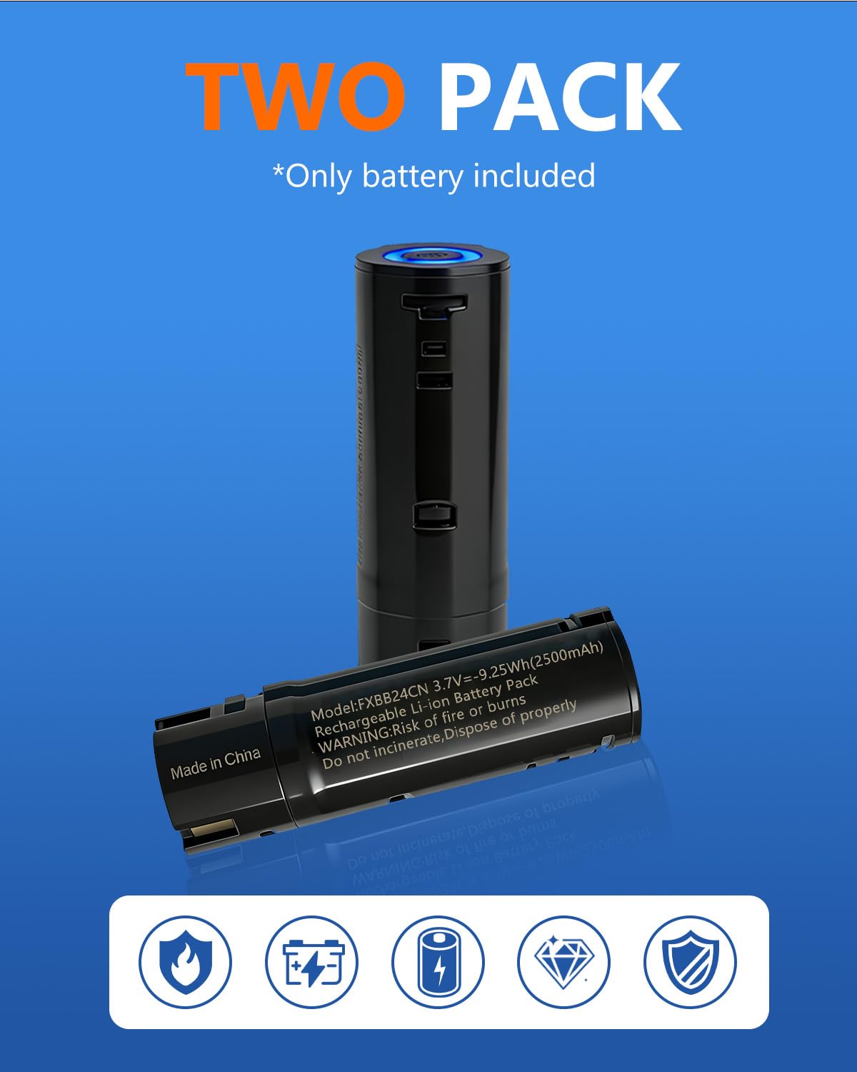 Loarysk Upgraded Replacement Battery for FXBB24, 2500mAh, 2 Packs